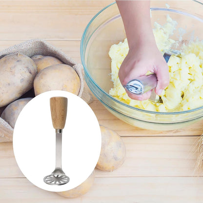 5.9" Mini Potato Masher,Avocado Masher with Wood Non Slip Handle