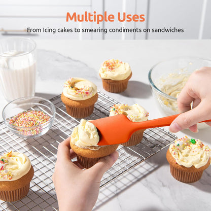 U-Taste Silicone Spatula Set with 600 Degrees Fahrenheit Heat Resistant (Black)