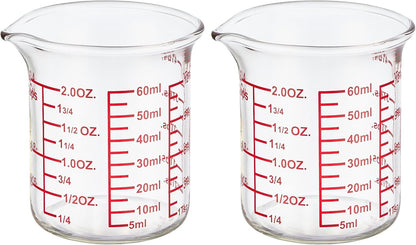 3 Piece Glass Measuring Cup Set, Includes 1/2-Cup, 1-Cup, and 2-Cup High Borosilicate Glasss Liquid Measuring Cups, Dishwasher, Freezer, Microwave, and Preheated Oven Safe, Essential Kitchen Tools