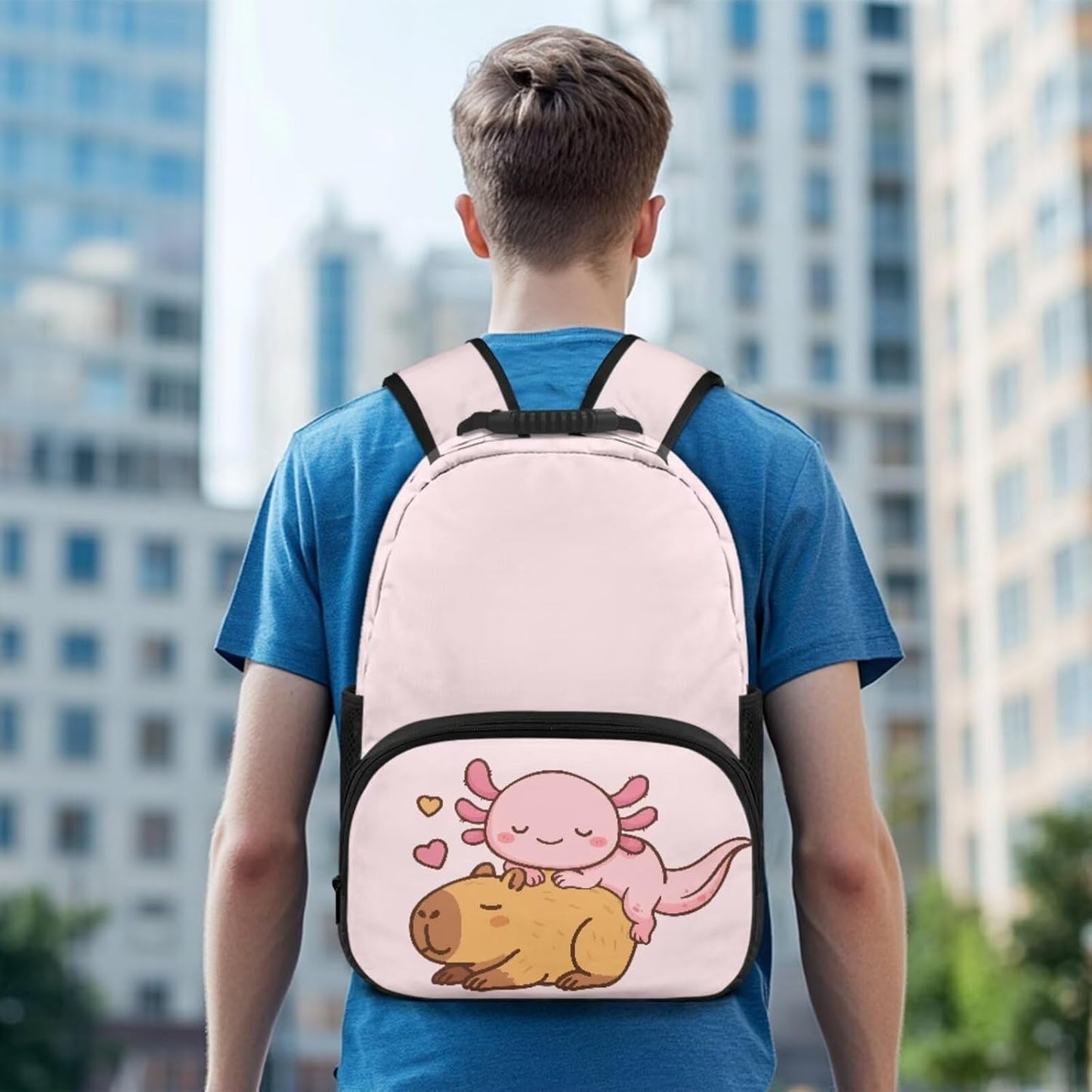 Highland Cow Backpack with Lunch Box Set for Kids Sunflower School Backpack for Girls Boys Back to School Bag Student Travel Backpacks Reusable Utensils Pen Case Water Bottle Bag 5PCS