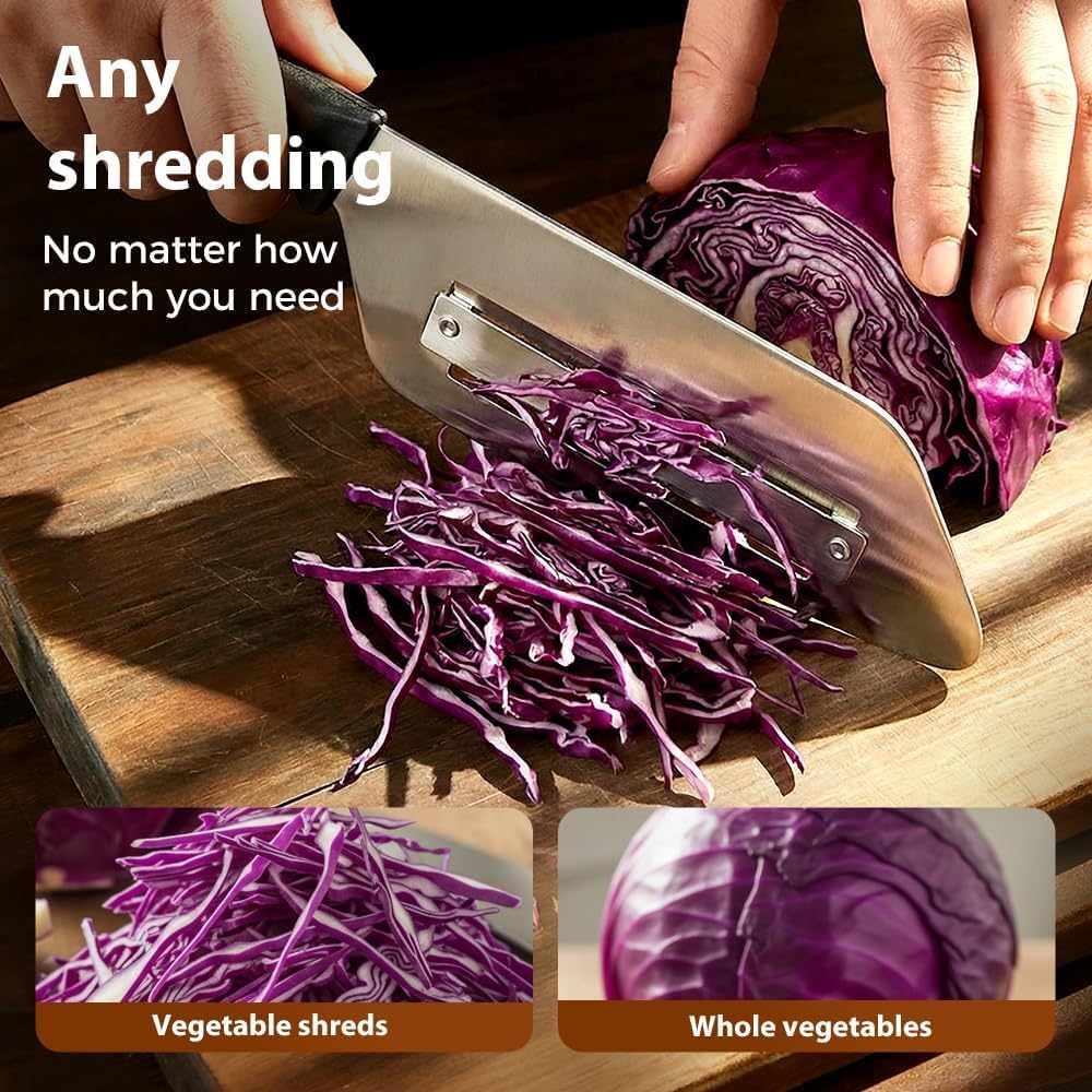 Cabbage Shredder and Cutter for Coleslaw, Manual Cabbage Slicer and Lettuce Shredder, Large Vegetable Mandoline Slicer Knife for Kitchen, Fast Shredding Tool (Black)