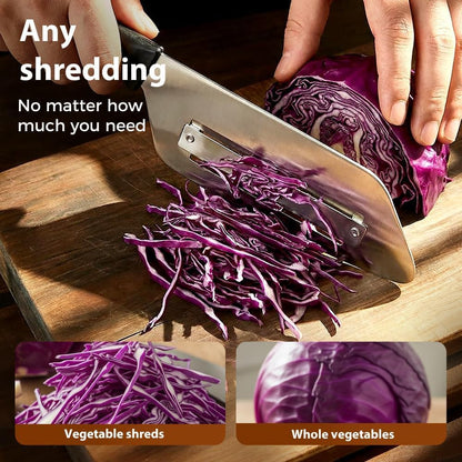 Cabbage Shredder and Cutter for Coleslaw, Manual Cabbage Slicer and Lettuce Shredder, Large Vegetable Mandoline Slicer Knife for Kitchen, Fast Shredding Tool (Black)