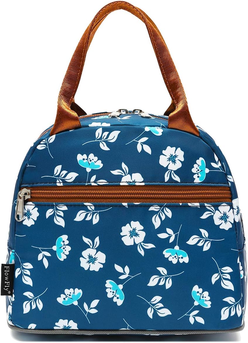 FlowFly Insulated Lunch Cooler Bag - Tote Bag Organizer for Women/Men, Black - Colors B