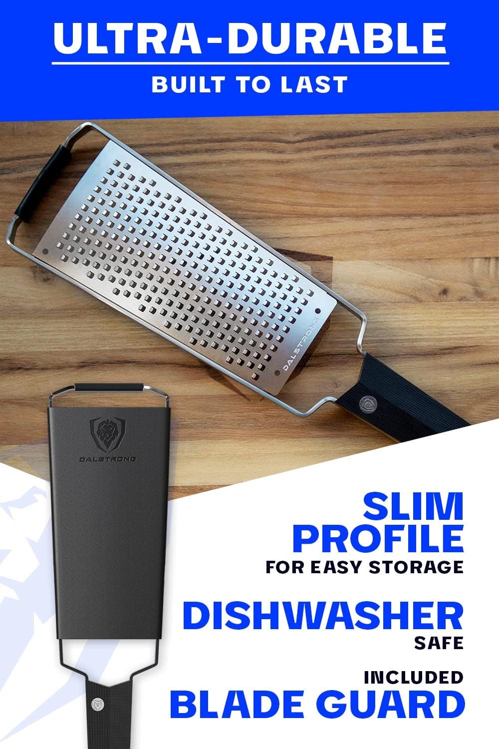 Dalstrong Wide Cheese Grater - Coarse Stainless Steel Blade