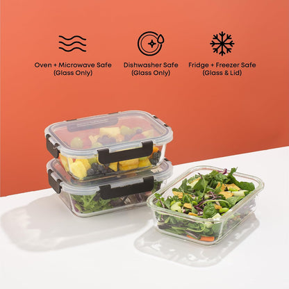 JoyJolt Glass Food Storage Containers with Lids. 5 Pack Glass Meal Prep Containers Reusable 35oz Single Compartment Airtight Container Set. Lunch Containers for Adults and Kitchen Storage Containers