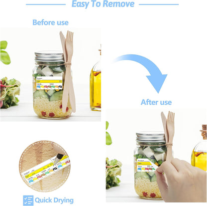 500 Pcs 1 inch X 2 inch Restaurant Quality Shelf Life Food Rotation Labels, Self-Adhesive Removable for Reusable Containers, Food Safety Date Sticker, Leftover Labels (1 * 2in-500pc-Yellow6)