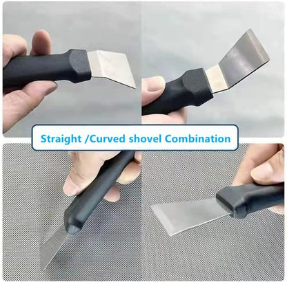 2Pack Blackstone Griddle Scraper Tool QIANBEIY Metal Small Grill Scraper for Outdoor BBQ Stiff Grill Pan Cleaning Scraper Spatula, No need to change Flexible Blades