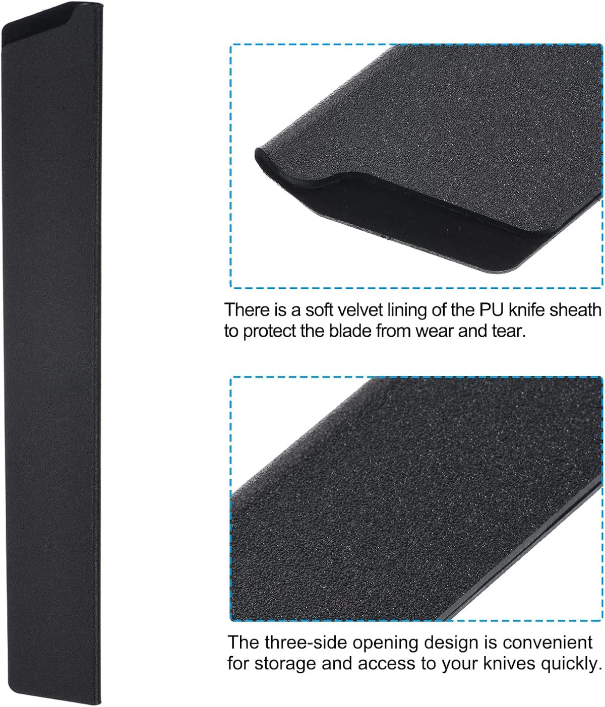 PATIKIL ABS Knife Cover Sleeves for 8" Chef Knife, Knives Edge Guard Blade Protector Universal Knife Sheath for Home Kitchen, Black