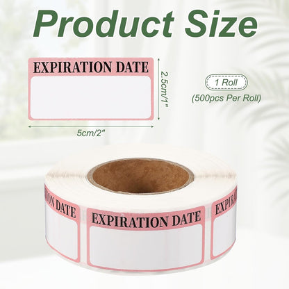 PATIKIL 500 Pcs Expired Date Label Stickers Roll, 2 x 1 Inch Removable Inventory Labels Adhesive Food Sticker Roll for Marking Organizing Inventory and Food Container, White and Black
