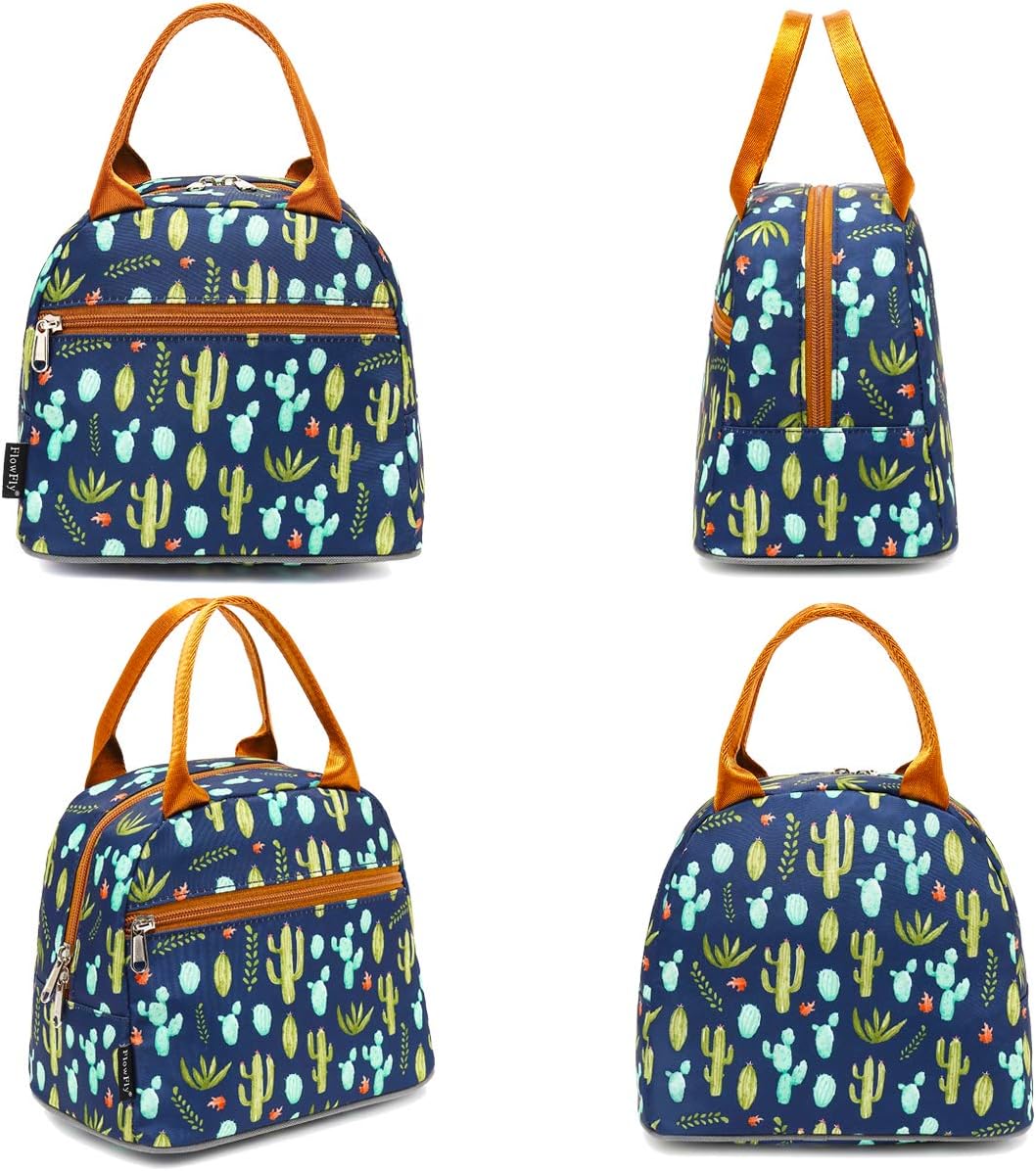 FlowFly Insulated Lunch Cooler Bag - Tote Bag Organizer for Women/Men, Black - Colors B