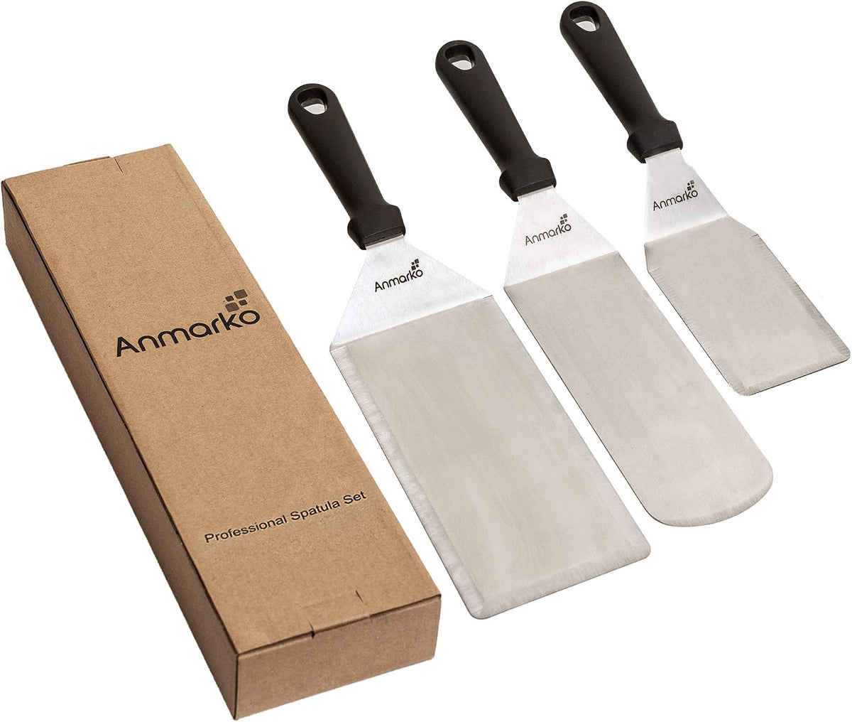 Metal Spatula Set Stainless Steel Hamburger Turner Griddle Flipper Scraper for BBQ Grill Flat Top