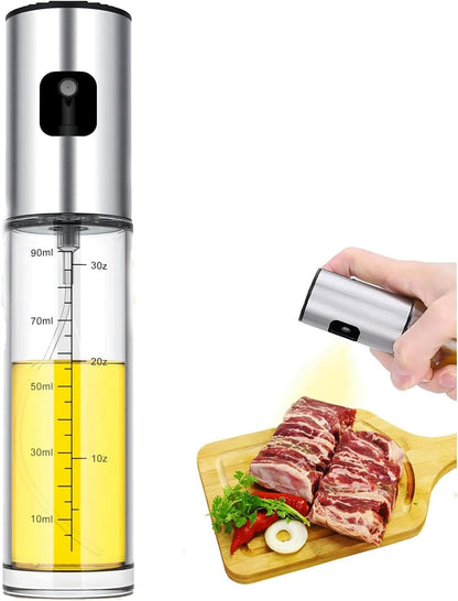 Kitchen Oil Dispenser Bottle, Olive Oil Sprayer 100ml, Stainless Steel Oil Mister, Refillable Cooking Oil Spray Bottle, Premium Quality Luxury Experience