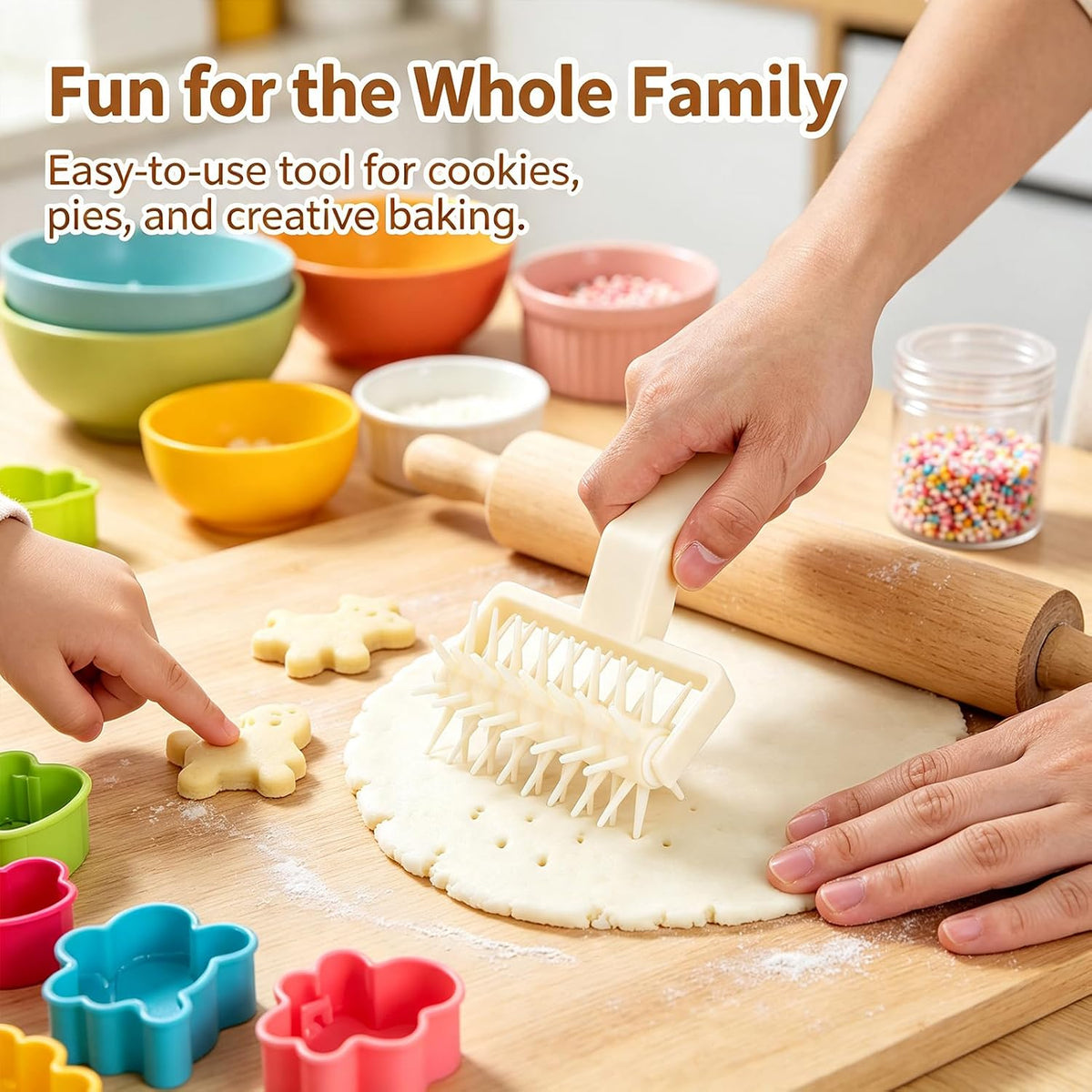 Pizza Dough Docker, Plastic Pastry Roller with Spikes, Docking Tool for Home and Kitchen