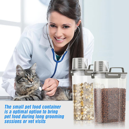 TBMax Pet Food Storage Containers 2 Pack 8-10 Lbs Airtight Dog Food Container Dispenser with Large Spout & Portable Handle, Travel Dog Treat Cat Food Storage Bin Bird Seed Container
