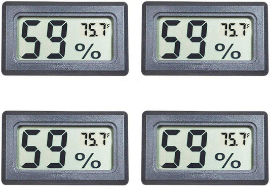 4-Pack Mini Indoor Temperature Humidity Meters Digital Gauge