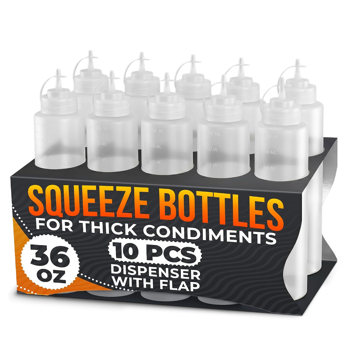 HYQO Small Squeeze Bottles for Sauces, 4 Oz Plastic with Cuttable Tip