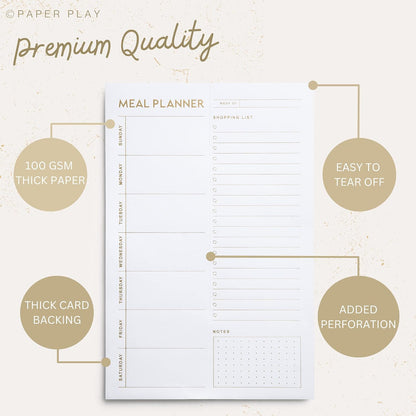 Magnetic Meal Planning Pad for Fridge 52 Undated Tear-off Sheets, 6x9 Inch Meal Planning Notepad for Meal Planner & Grocery List with Magnet, Weekly Meal Planner with Tear Off Shopping List