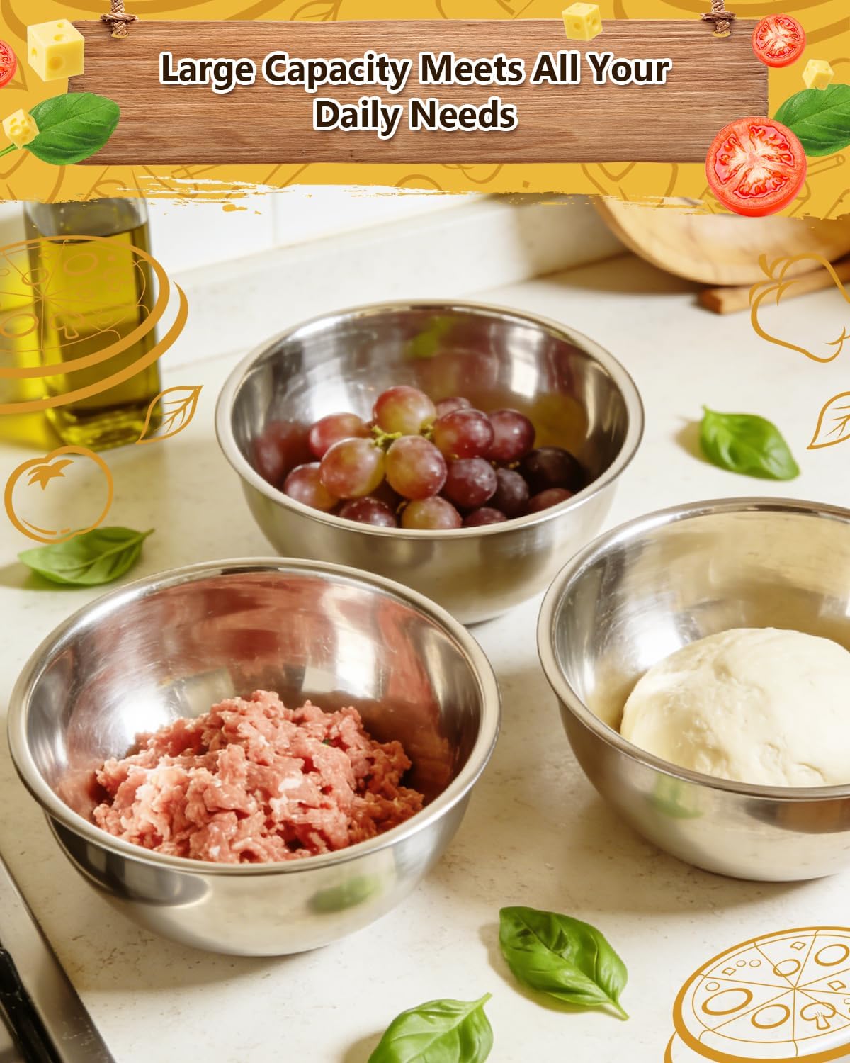 Pizza Dough Proofing Container, 29oz/850ml Stainless Steel Proofing Box with Clear Airtight Lids, Stackable Fermentation Storage for Pizza, Bread, Sourdough, Includes Dough Cutter