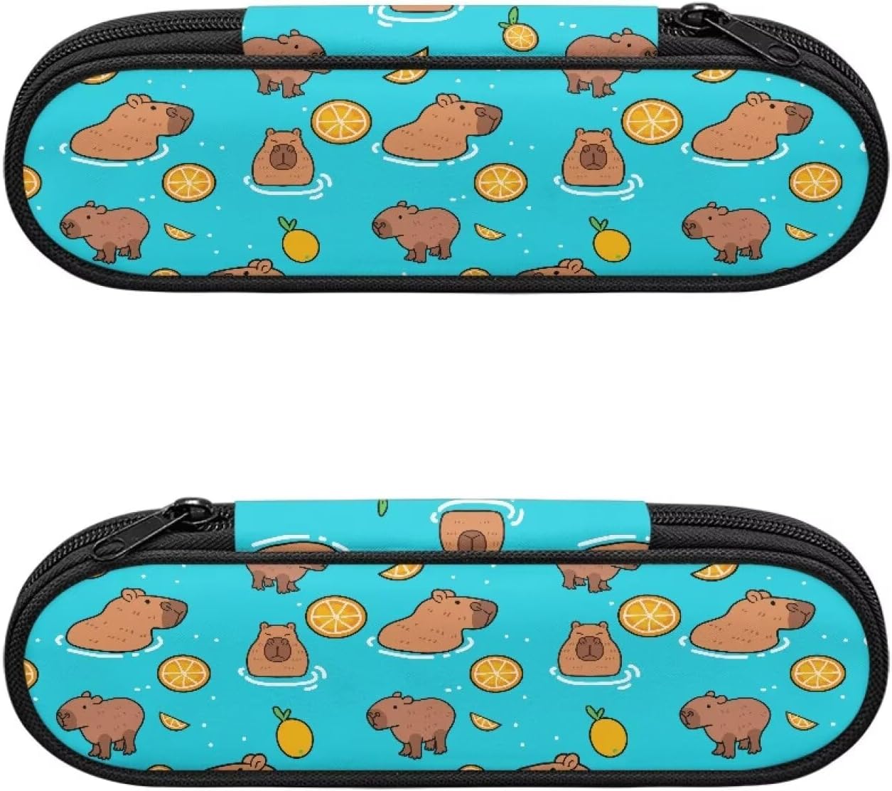 Travel Cutlery Set with Case for Kids Portable Utensil Case Reusable Silverware Pouch for School Travel Lunch Capybara Flower