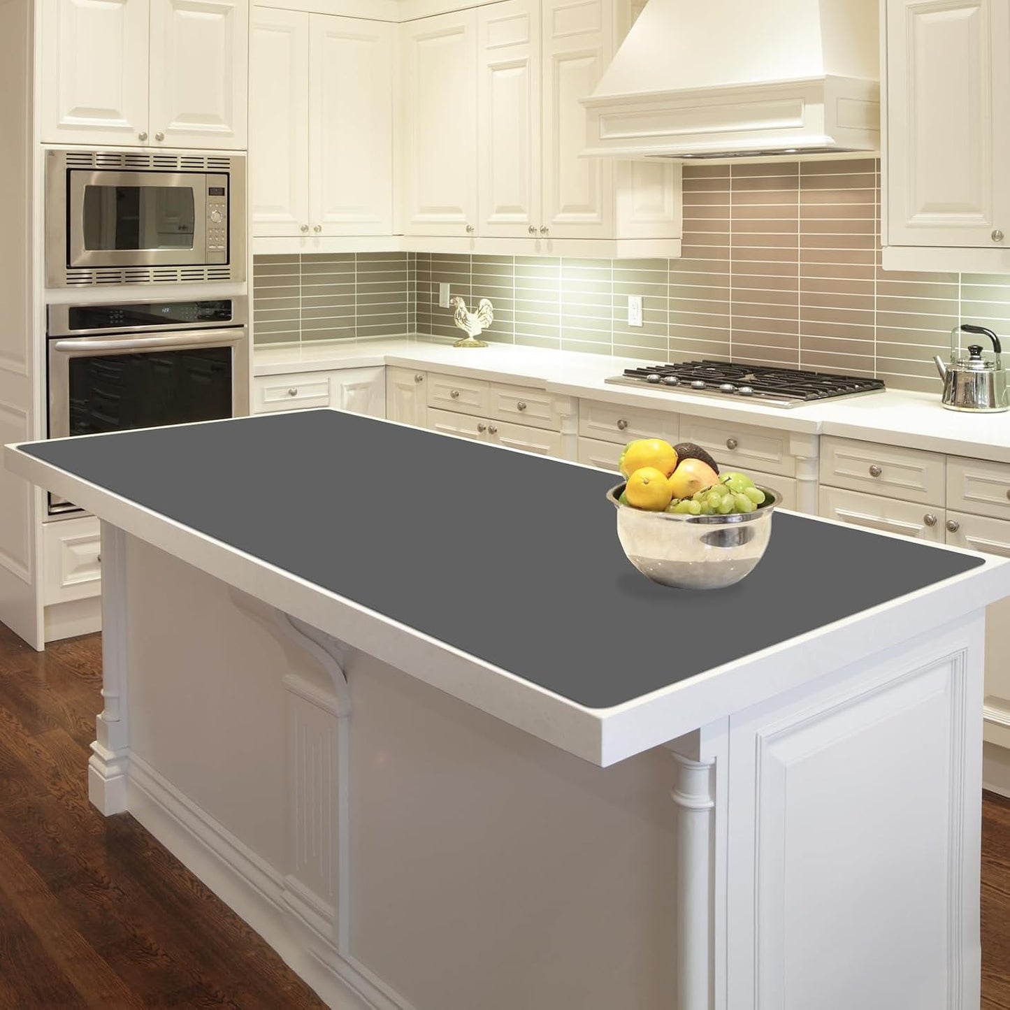 78.7"x23.6" Large Silicone Mat for Kitchen Counter, Heat Resistant Non-Slip Countertop Protector, Waterproof Silicone Craft Mat for Kitchen Island, Semitransparent