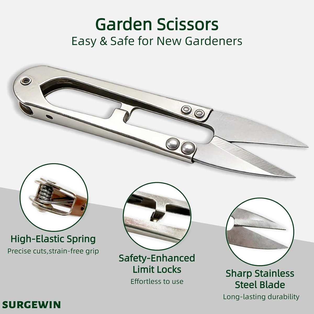 Bonsai Pruning Shears 2 Pack, 4.1" Mini Garden Scissors Snips