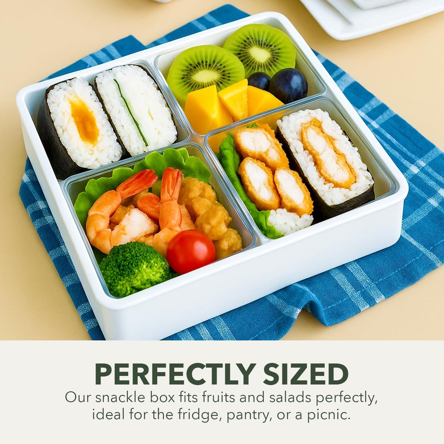 Lustroware Gourmet Palette Airtight 5-Compartment Round Serving Tray with Lid – Portable Snackle Platter & Charcuterie Organizer Box with Removable Dividers for Fruit, Vegetables, Snacks, Appetizers