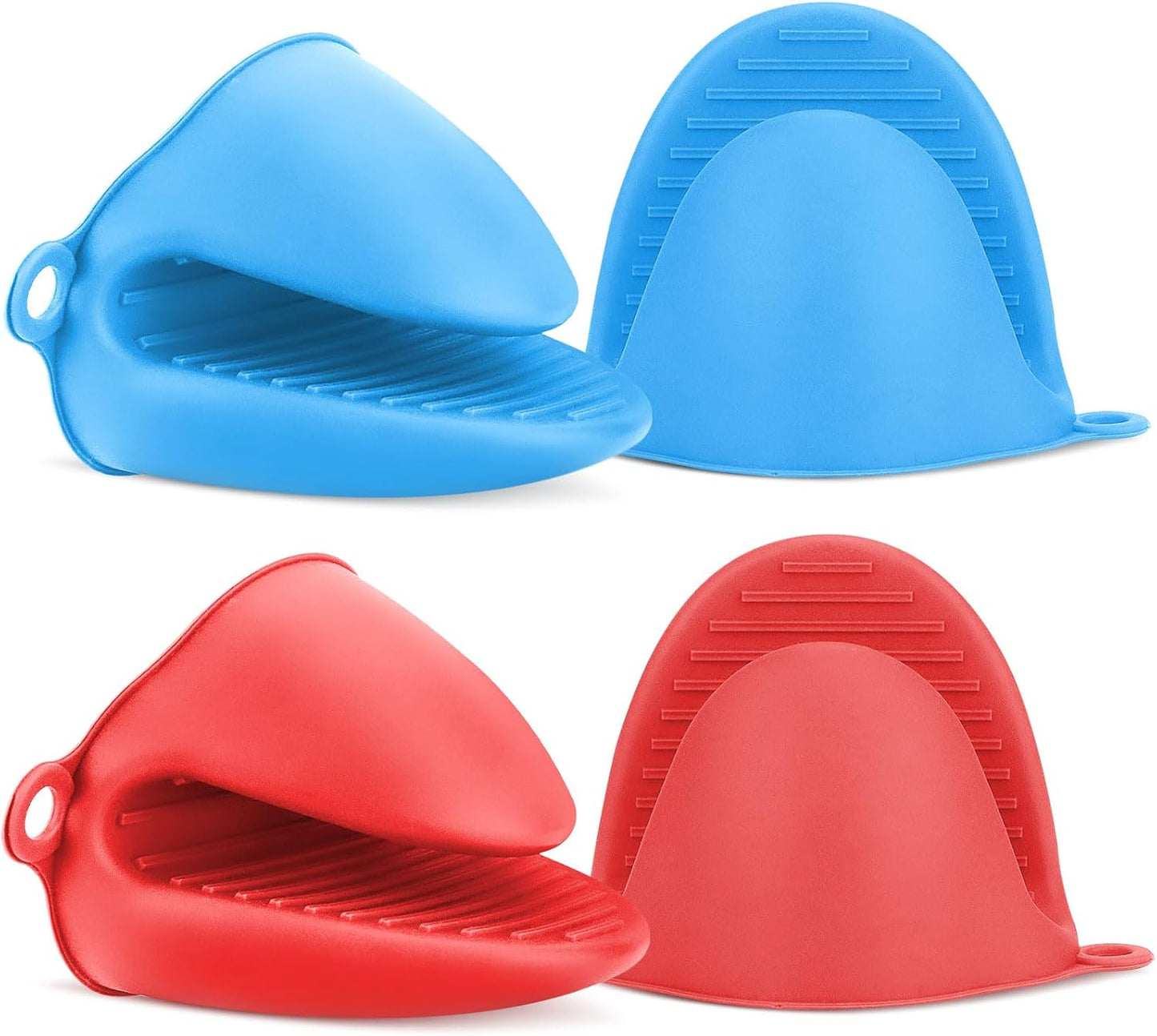 NEPAK 4 Pairs Silicone Cooking Pinch Grips Oven Mitts Potholder for Kitchen Cooking & Baking