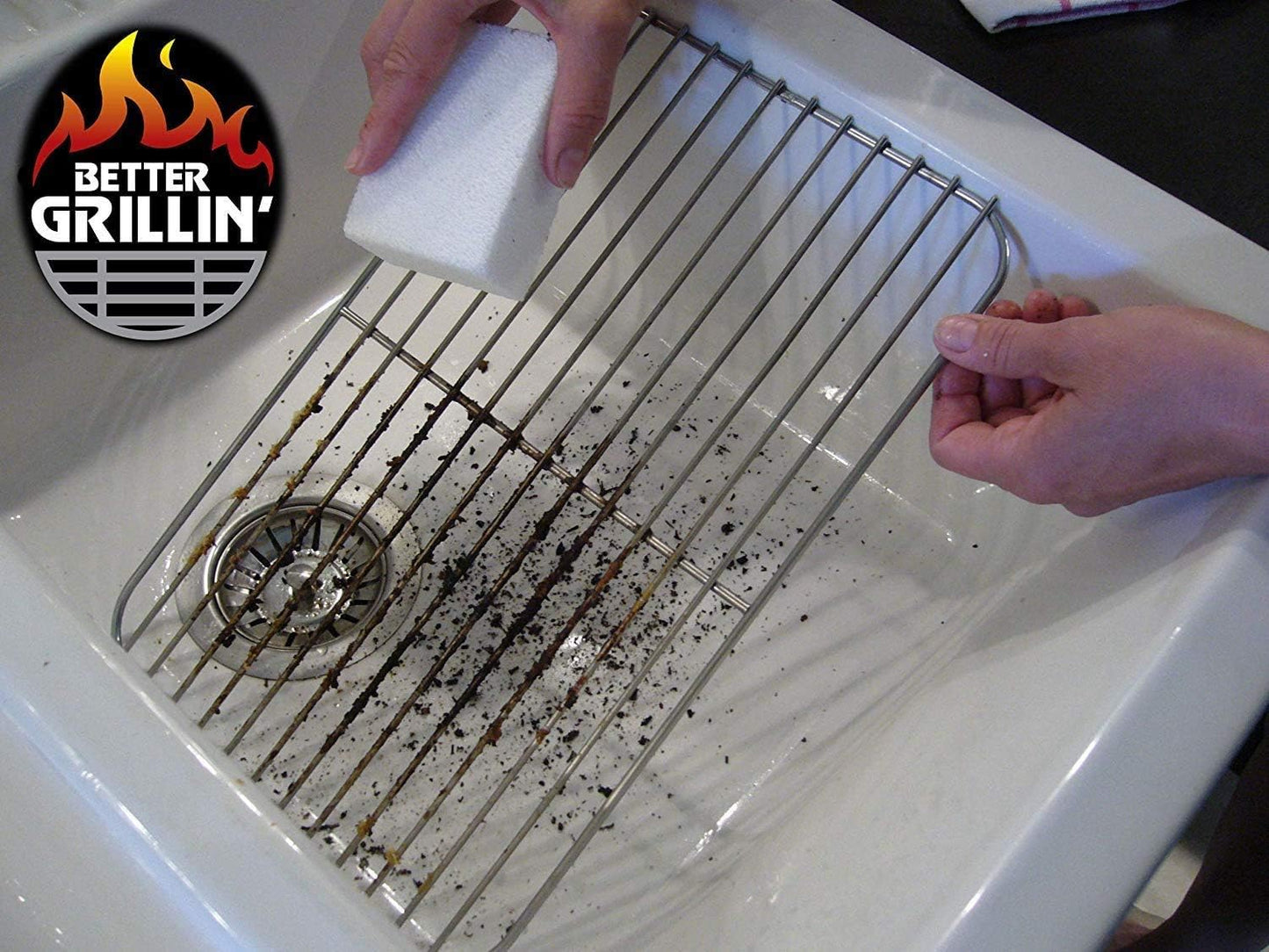 Better Grillin Scrubbin Stone Grill Cleaner-Scouring Brick/Barbecue Grill Brush/Barbecue Cleaner for BBQ, Griddle, 2pk