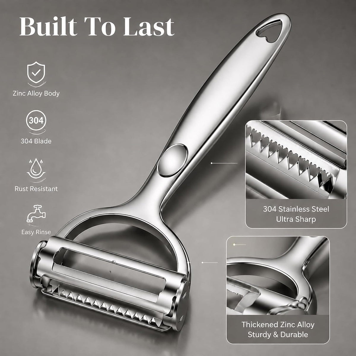 2-in-1 Julienne Peeler Vegetable Peeler for Kitchen, Peeling and Shredding, Vegetable Peeler Julienne Slicer for potato, cabbage, carrot, cucumber,fruit