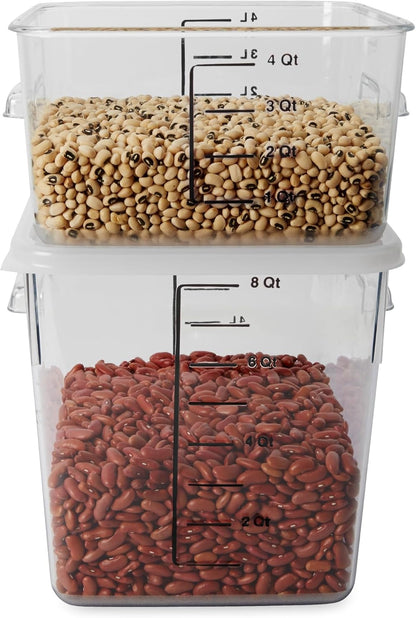 Rubbermaid Commercial Products Space Saving Square Food Storage Container 6 Quart Clear for Kitchen/Sous Vide/Meal Prep