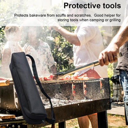 Grill Storage Bag for Outdoor Grilling, Foldable Oxford Cloth Grill Utensil Tool Storage Bag for Camping and Hiking BBQ