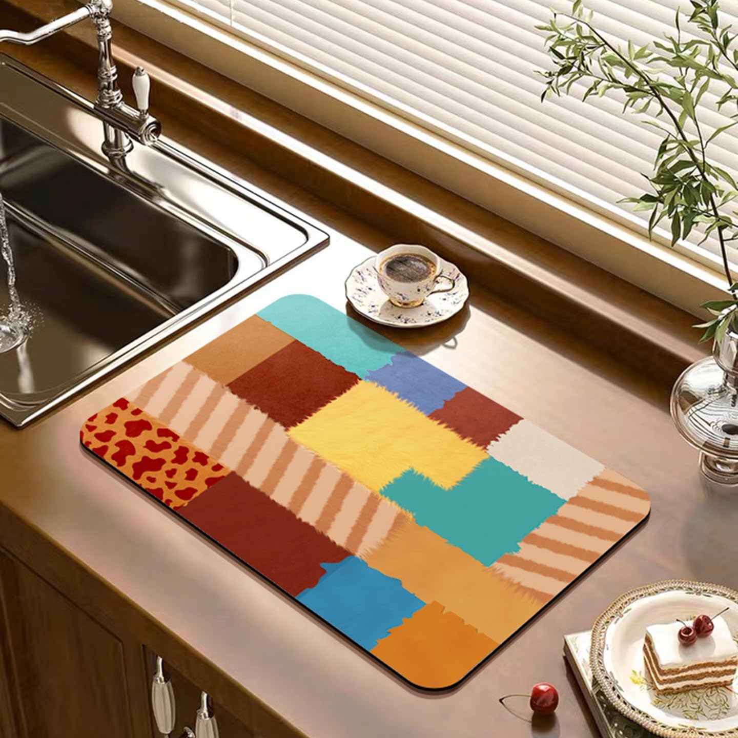 23.62” x 15.75” Non-Adhesive Mulitcolor Non-Slip Cutting Board Mat, Multi-Purpose Chopping Boards Pad for Chefs & Home Cooks Kitchen (Green)