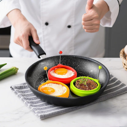 6 PCS Egg Ring, Silicone Egg Rings for Frying Eggs, Non-stick Mold for Griddle, for Making Fried Eggs or Pancakes