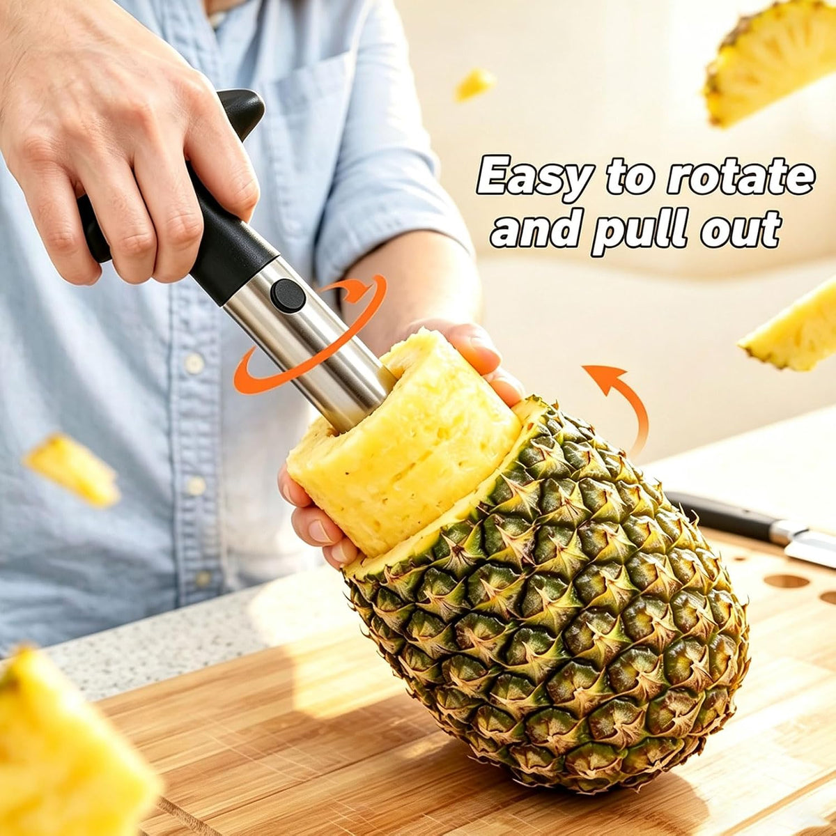 Pineapple Corer and Slicer,Stainless Steel Pineapple Cutter Tool