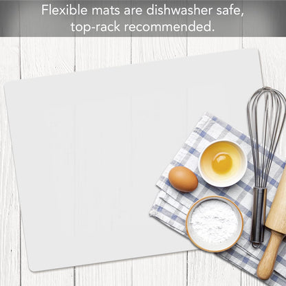 Cut N' Funnel Large Food Service Grade Heavy Gauge Flexible Plastic Cutting Board Mats 4 Pack Made in the USA BPA Free Dishwasher Safe