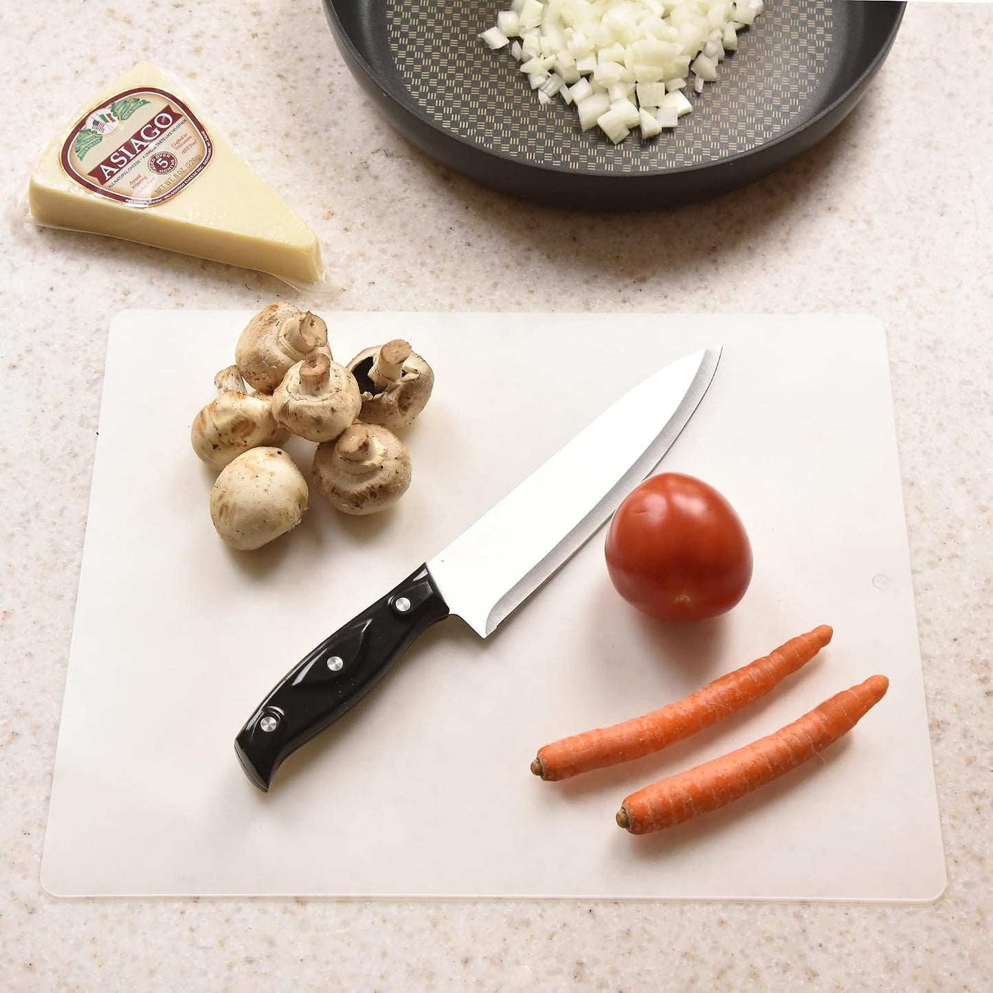 Kitchen Cutting Board | Flexible Chopping Mats | Food Safety | Hanging Hole for Easy Drying | 12x15” Size | Set of 2