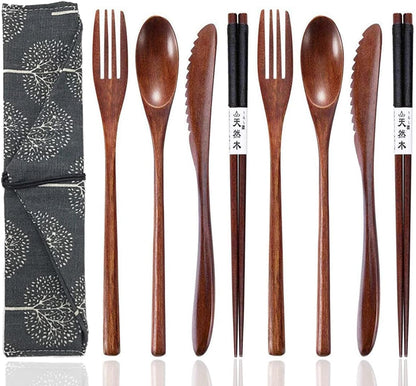 Travel Utensils Set with Case Reusable Stainless Steel Silverware Flatware Set 9 Pcs Portable Cutlery Eating Utensils Set for Lunch Boxes Workplace Camping School, Dishwasher Safe (Multi)