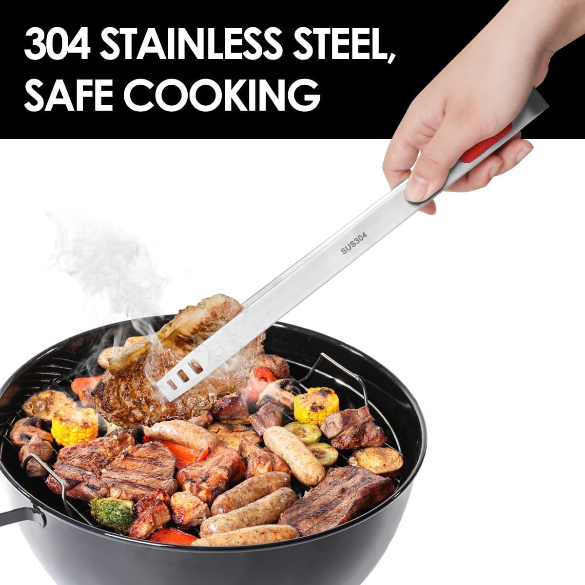 Gutsdoor 8 Inch Plating Tweezers Stainless Steel Precision Culinary Tweezer Silver Kitchen Straight Tweezers Tongs