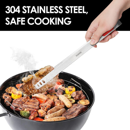 Gutsdoor 8 Inch Plating Tweezers Stainless Steel Precision Culinary Tweezer Silver Kitchen Straight Tweezers Tongs