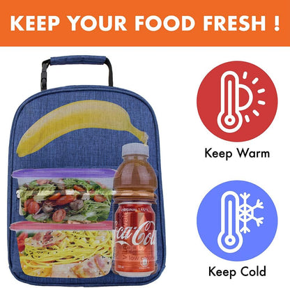 opux Lunch Box for Girls Boys Kids, Insulated Leakproof Lunch Bag, Reusable Teen Lunch Boxes for School, Medium Large lunchbox for Women Men Adult for Work with Front Back Pocket (Purple)