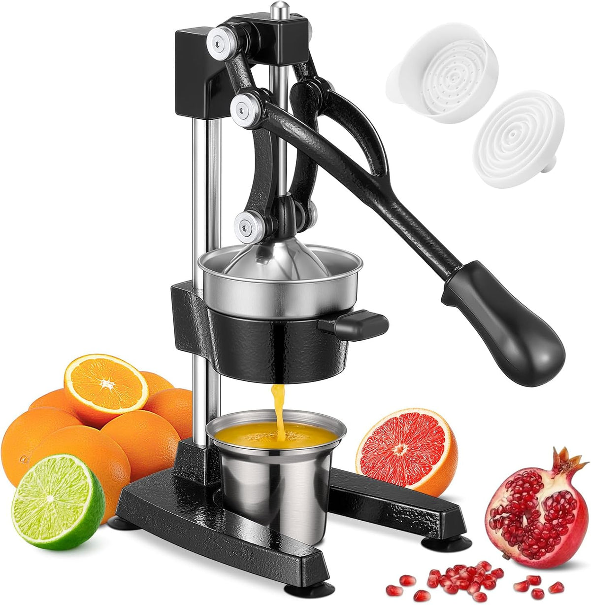 FOHERE Cast Iron Juicer Hand Press, Heavy Duty Citrus Orange Squeezer
