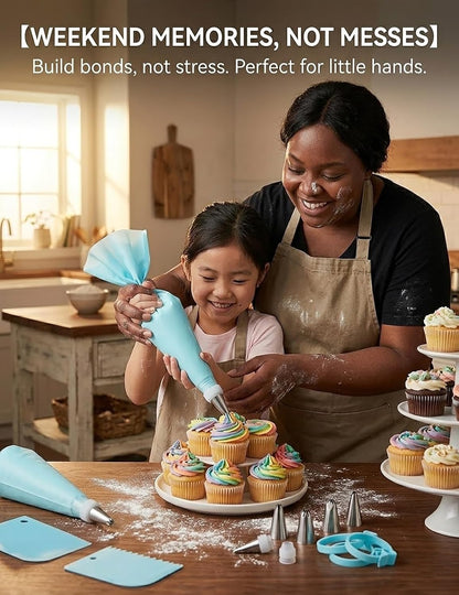 Reusable Piping Bags and Tips Set, 21-Piece Cake and Cupcake Decorating Kit