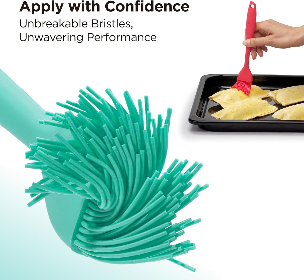 Kitchen Mama WaltzGrip Platinum Silicone Basting Pastry Brush, Yellow