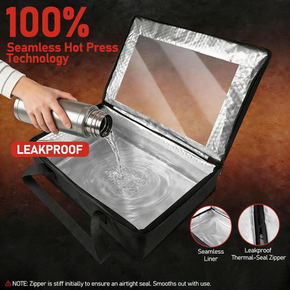 BANGIE BBQ Meat Resting Blanket & 9x13 Foil Pan Carrier - Leakproof Insulated Casserole Transport Bag with Visual Window, Rigid Hard Bottom - Birthday Father's Day Grilling Gifts for Men, Dad,Green