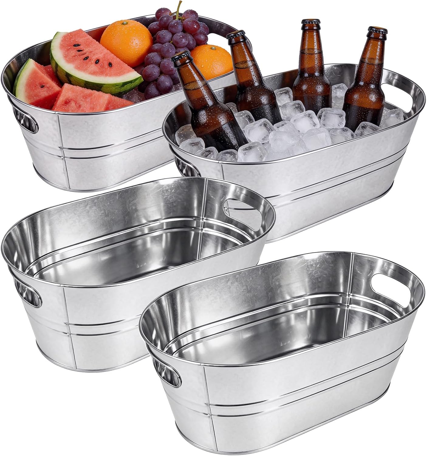 4-Pack 4 Gallon Drink Buckets,Ice Bucket,Beverage Buckets for Party