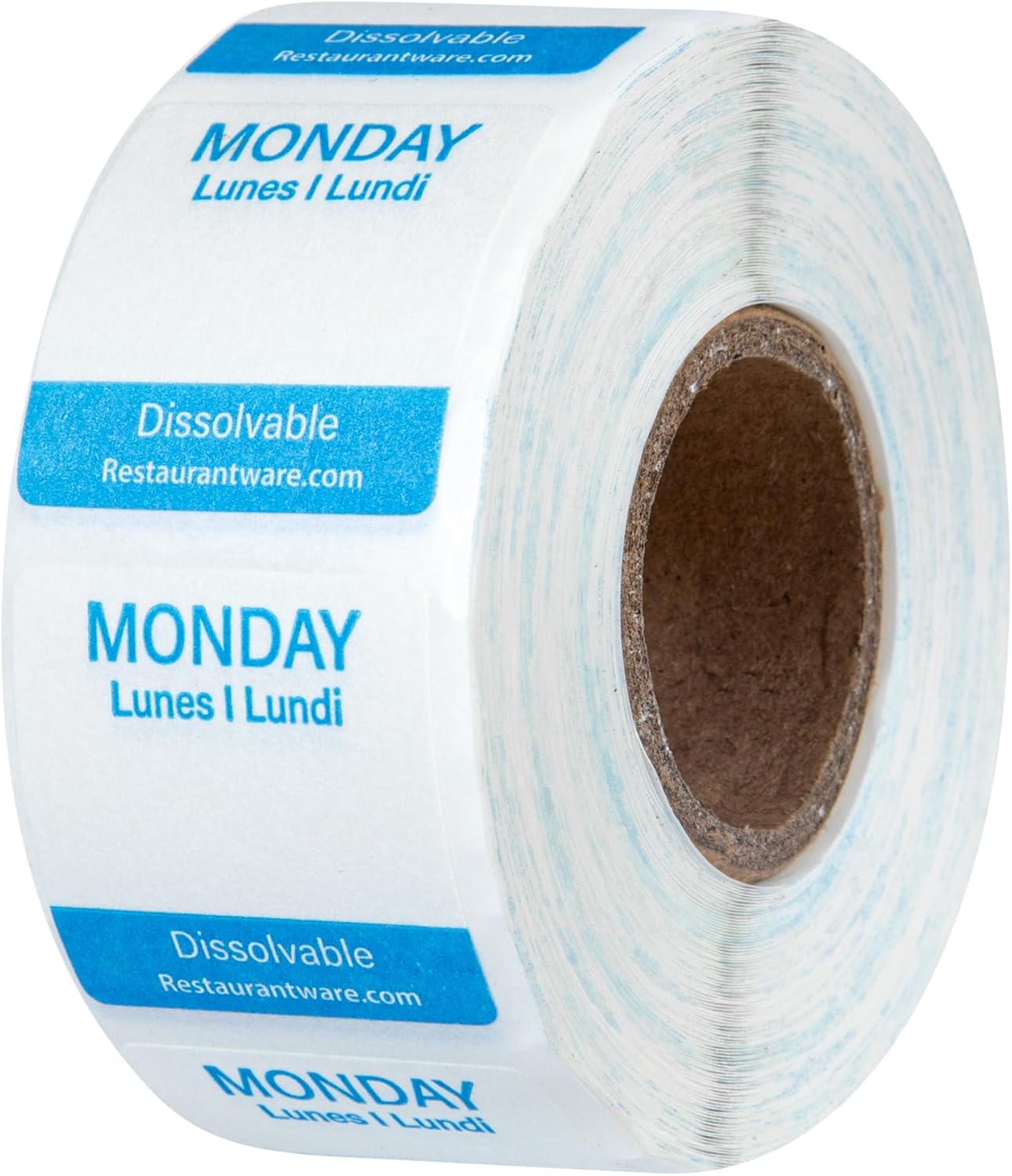 Restaurantware RW Smart 1 Inch x 1 Inch Food Rotation Labels 500 Dissolvable Food Safety Labels - Premium Trilingual Green Paper Day Of The Week Labels For Food Storage Or Prep Friday