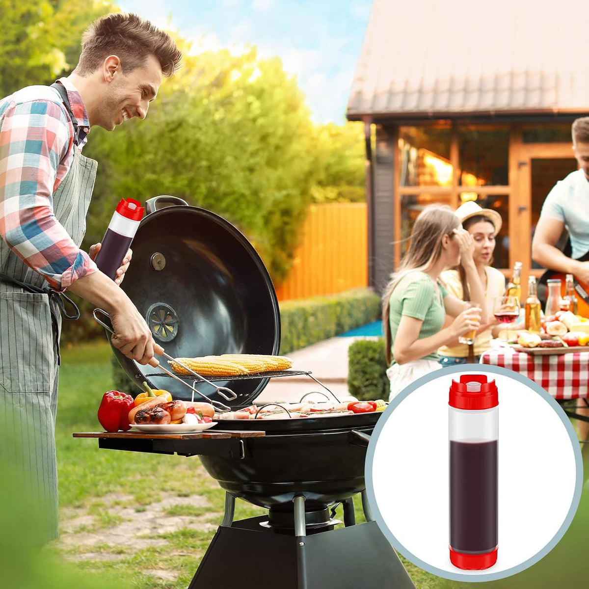 Sabary 3 Pcs 16 oz Inverted Condiment Squeeze Bottles for Sauces, Black