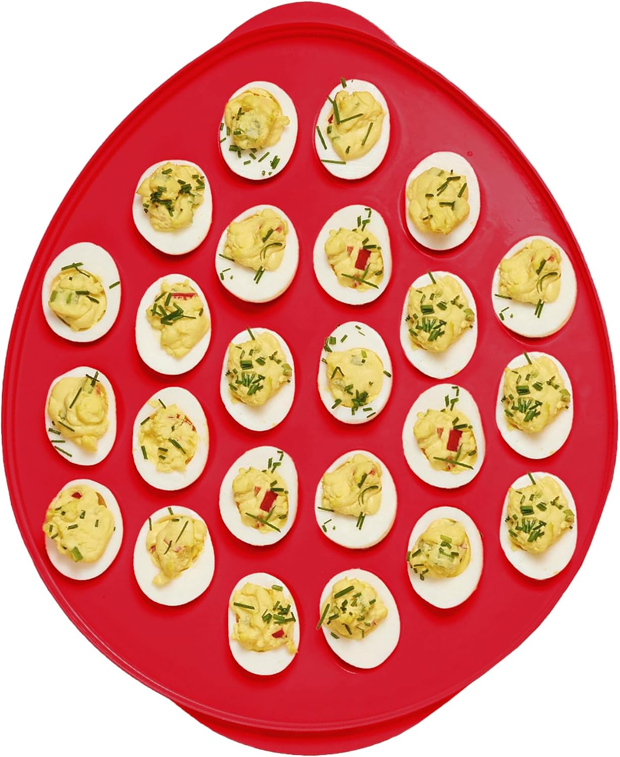 KOLORAE Reusable Deviled Egg Tray Carrier Serving Platter with Lid, Holds 2 Dozen Eggs, Great for Parties, Celebration Entertaining, Easter