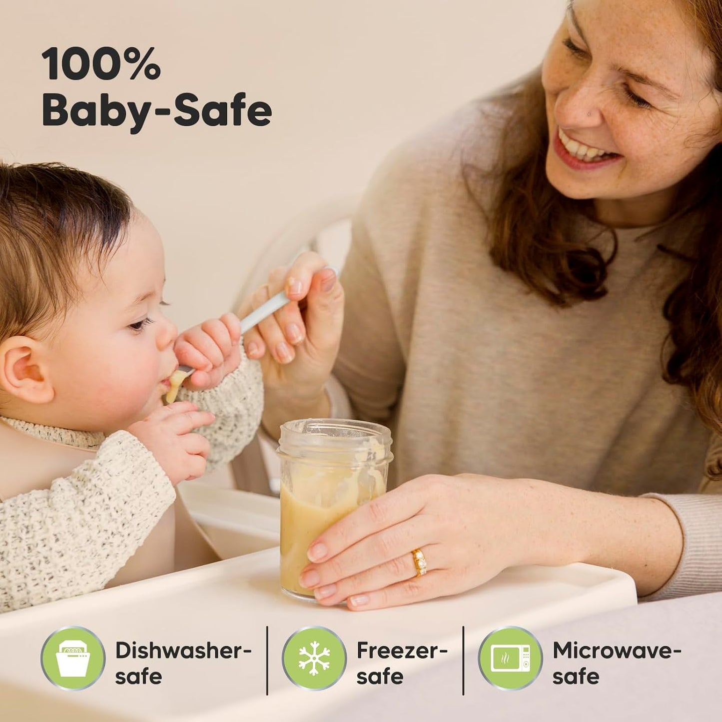 KeaBabies 12pk 4oz Glass Baby Food Containers with Lids - Leak-Proof, Microwavable Small Glass Jars, Baby Purees & Toddler Snack Storage Containers, BPA-Free, Dishwasher & Freezer Safe (Musk Dusk)