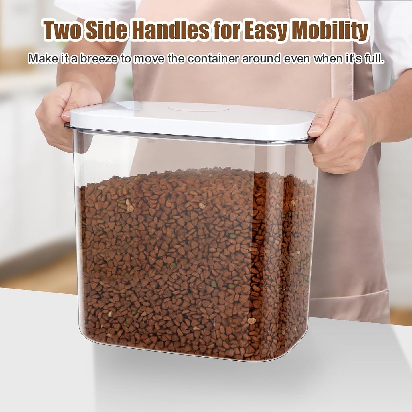 TBMax Dog Cat Food Storage Container 12Lbs with Airtight Flip-up Lid, Large Pet Food Dog Treat Container with Scoop, Airtight Food Storage Bin for Kitchen Organization